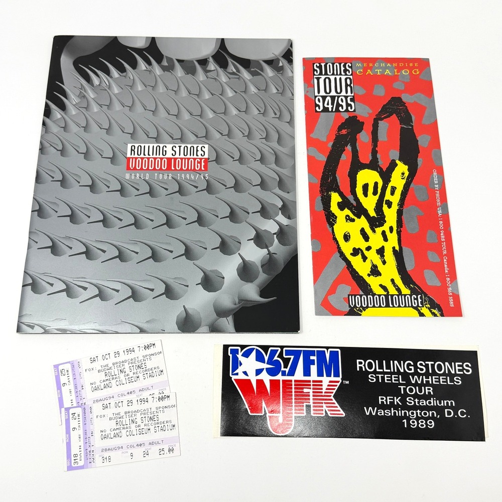 Rolling Stones Voodoo Lounge 94/95 Program Catalog Tickets Steel Wheels Sticker